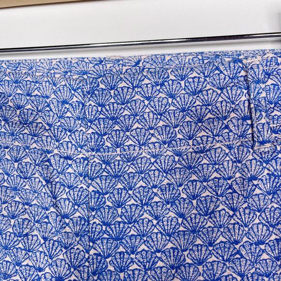 Anthropologie Cartonnier 4 Blue Charlie Trouser Ankle Pants Shell Print Jacquard - Picture 6 of 12